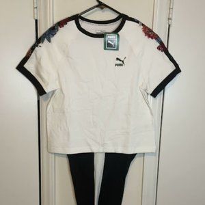 PUMA Embellished Crop Top and Legging Set - XL NWT